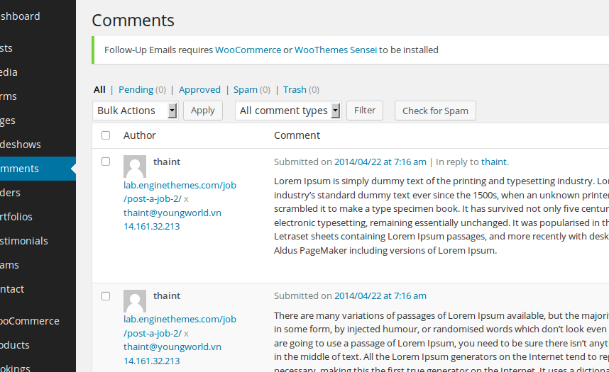 wordpress change Comments per page